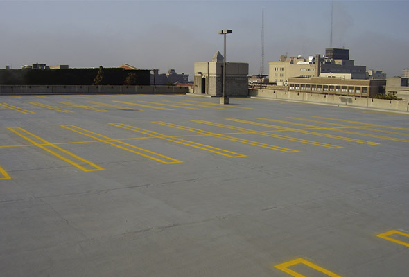 DC Byers can provide traffic coating (topping) for parking structures