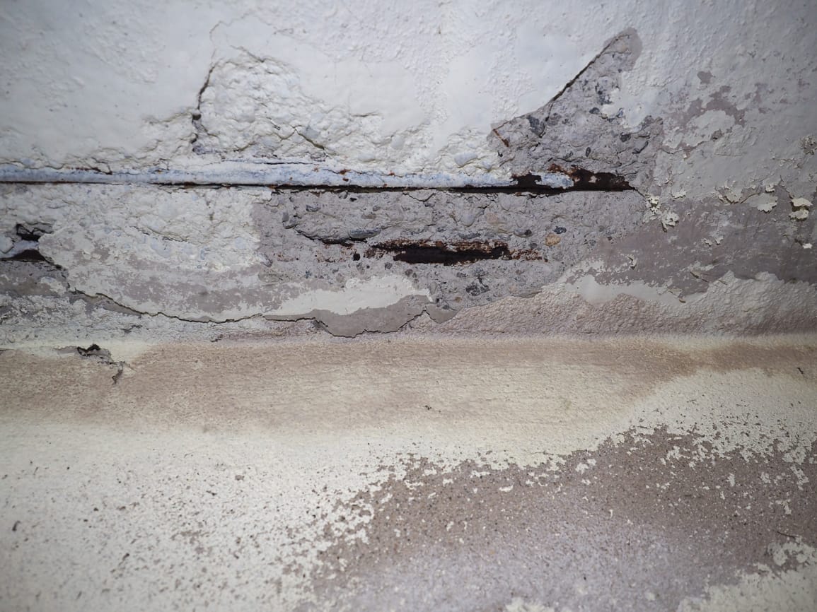 Concrete Water Damage in a Commercial Building